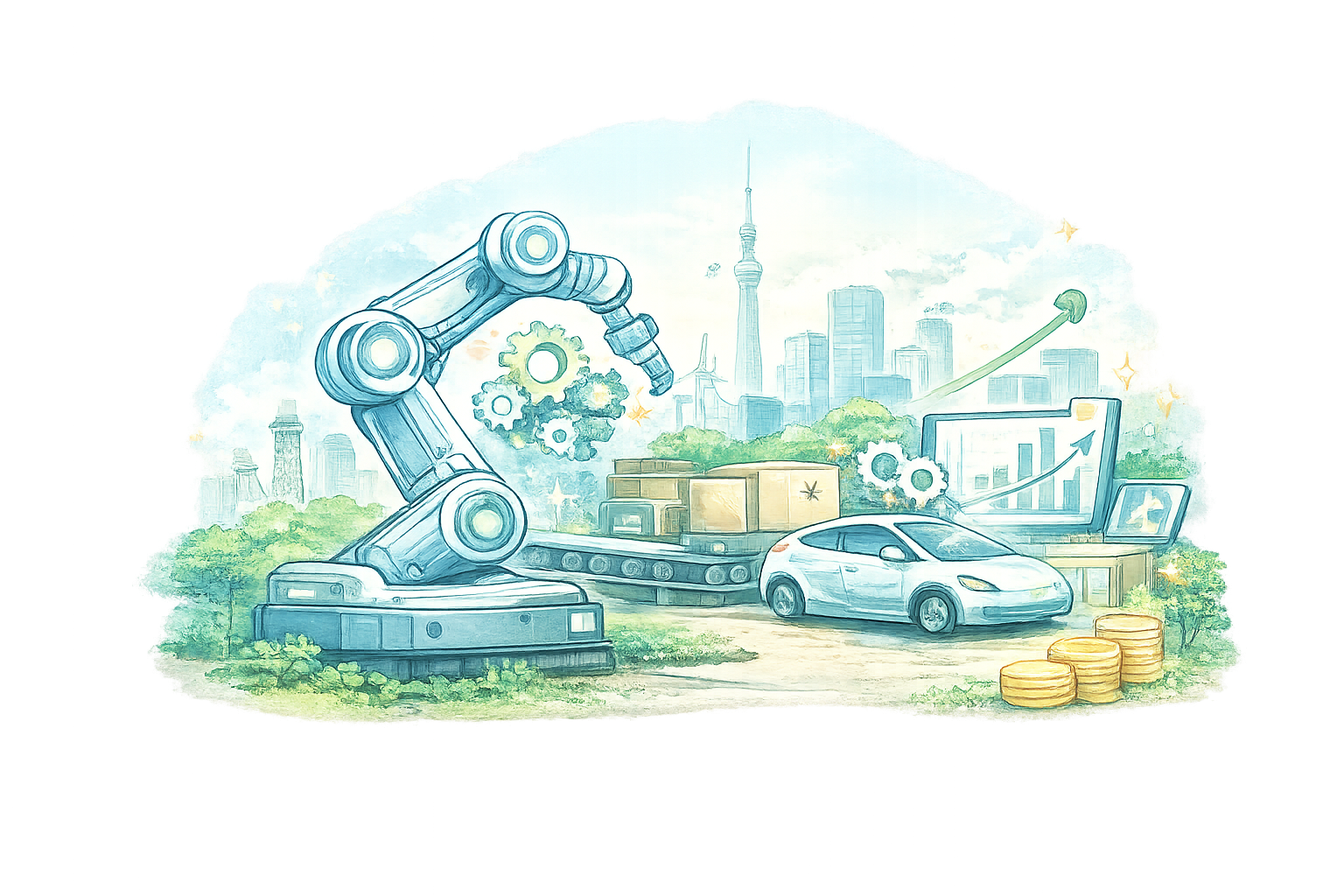 経済・産業振興を表すイラスト